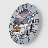 ヴィンテージの台所時計、台所、冬 ラージ壁時計 (傾斜)