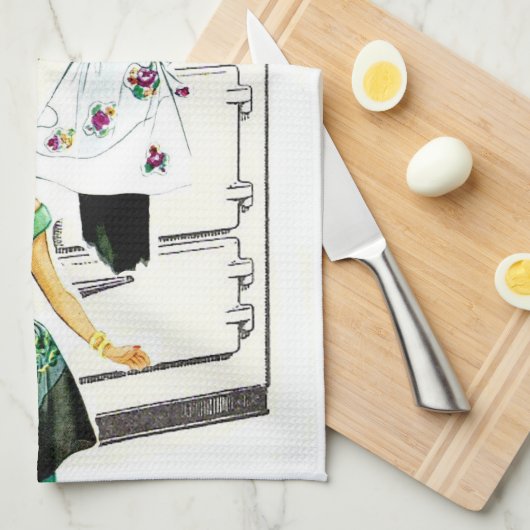 ヴィンテージの台所用レンジタオル キッチンタオル (四つ折り)