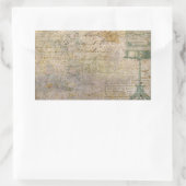 ヴィンテージの台本付き鳥籠 長方形シール (バッグ)