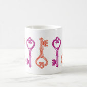 ヴィンテージの合い鍵のマグ コーヒーマグカップ (中央)