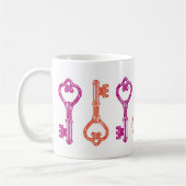 ヴィンテージの合い鍵のマグ コーヒーマグカップ (左)