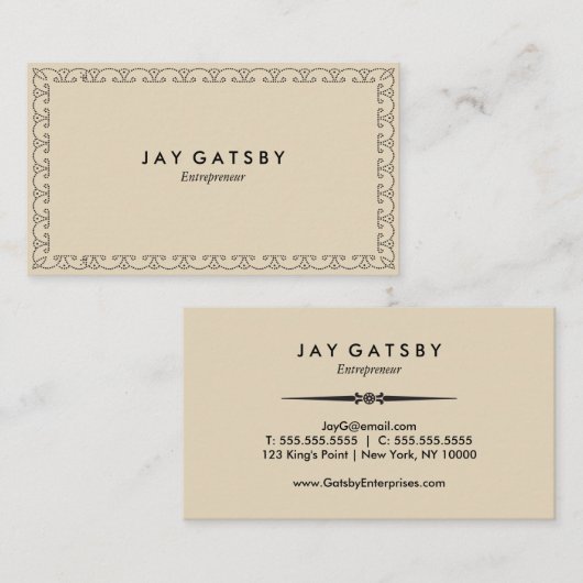 ヴィンテージの名刺|のアールデコのデザイン 名刺 (正面/裏面)