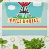 ヴィンテージの名前をカスタムするのバーベキューBBQタオル キッチンタオル (折り畳み)