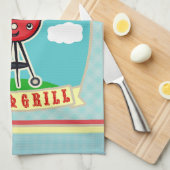 ヴィンテージの名前をカスタムするのバーベキューBBQタオル キッチンタオル (四つ折り)