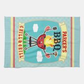 ヴィンテージの名前をカスタムするのバーベキューBBQタオル キッチンタオル (横)