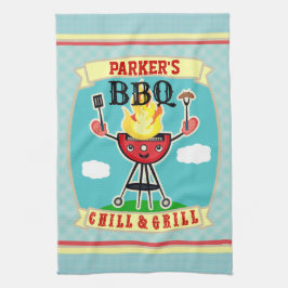 ヴィンテージの名前をカスタムするのバーベキューBBQタオル キッチンタオル