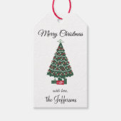 ヴィンテージの名前メリースタイリッシュクリスマスツリー(10) ギフトタグ (正面)
