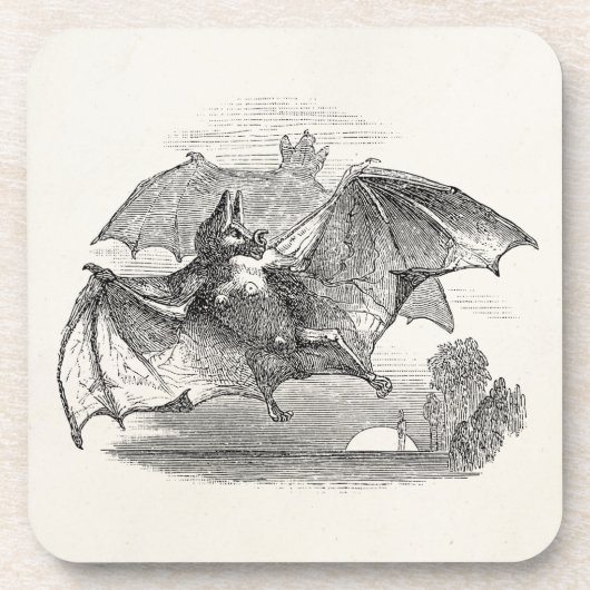 ヴィンテージの吸血コウモリのパーソナライズなレトロのこうもり コースター (正面)