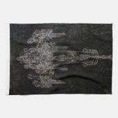 ヴィンテージの吸血鬼のゴシック様式動揺してなシャンデリア キッチンタオル (横)