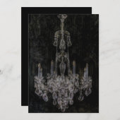 ヴィンテージの吸血鬼のゴシック様式動揺してなシャンデリア 招待状 (正面/裏面)