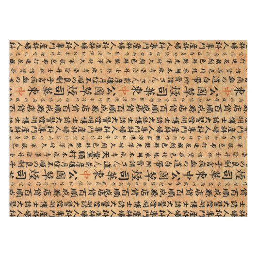 ヴィンテージの和紙のプリント テーブルクロス (正面(横))