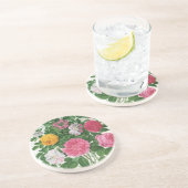 ヴィンテージの咲き誇る花々、春の庭園のバラ コースター (側面)