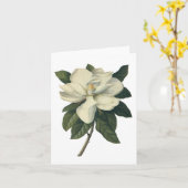 ヴィンテージの咲く白いマグノリアの花の花 カード (黄色い花)