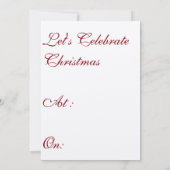 ヴィンテージの喜びのクリスマス 招待状 (裏面)