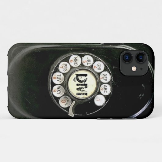 ヴィンテージの回転式のダイヤルのベークライトの電話は、イニシャルを加えます Case-Mate iPhoneケース (裏面(横))