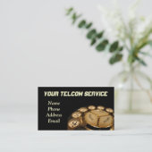 ヴィンテージの回転式のダイヤルの電話機 名刺 (スタンド正面)