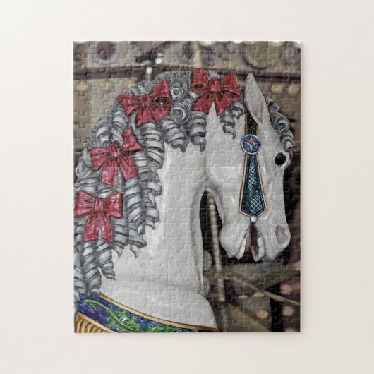 ヴィンテージの回転木馬の馬のパズル ジグソーパズル (縦)