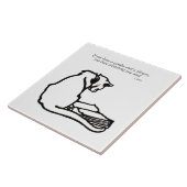 ヴィンテージの図書館の庭猫の引用文 タイル (側面)