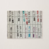 ヴィンテージの図書館の支払期日カード ジグソーパズル (横)