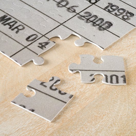 ヴィンテージの図書館の支払期日カード ジグソーパズル (側面)