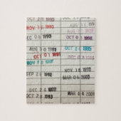 ヴィンテージの図書館の支払期日カード ジグソーパズル (縦)