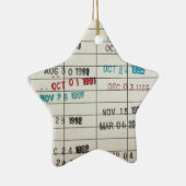 ヴィンテージの図書館の支払期日カード セラミックオーナメント (右)