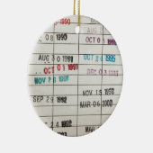 ヴィンテージの図書館の支払期日カード セラミックオーナメント (右)