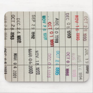 ヴィンテージの図書館の支払期日カード マウスパッド