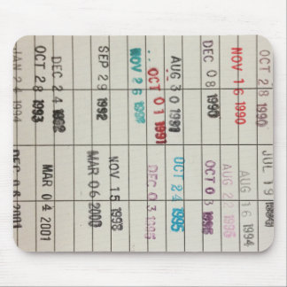 ヴィンテージの図書館の支払期日カード マウスパッド