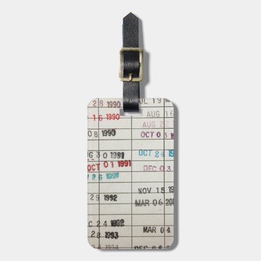 ヴィンテージの図書館の支払期日カード ラゲッジタグ (正面縦)