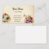 ヴィンテージの図解入りの、写真付きので多彩な花 名刺 (正面/裏面)