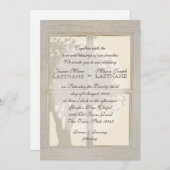 ヴィンテージの国のウィンドウ結婚枠 招待状 (正面/裏面)