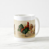 ヴィンテージの国のオンドリおよび鶏のマグ コーヒーマグカップ (正面右)