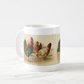 ヴィンテージの国のオンドリおよび鶏のマグ コーヒーマグカップ (正面左)