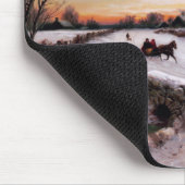 ヴィンテージの国の冬のシーンのクリスマスプレゼント マウスパッド (コーナー)