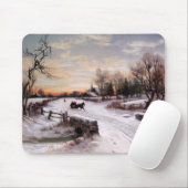 ヴィンテージの国の冬のシーンのクリスマスプレゼント マウスパッド (マウス)