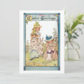 ヴィンテージの国の女の子とイースターバニー&チックス シーズンカード (スタンド正面)