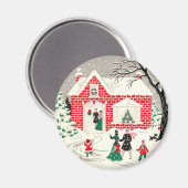 ヴィンテージの国の挨拶ラウンドマグネット マグネット (正面/裏面)