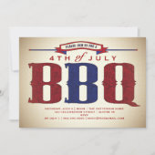 ヴィンテージの国の素朴な7月4日BBQの招待状 招待状 (正面)