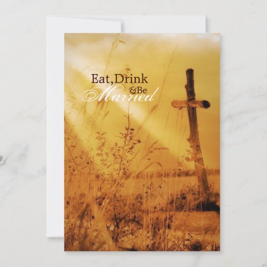 ヴィンテージの国クロ結婚スのリハーサルディナー 招待状 (裏面)