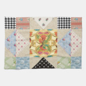 ヴィンテージの国スタイルの宵の明星のキルトパターン キッチンタオル (横)