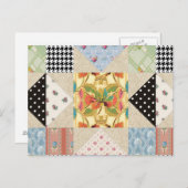 ヴィンテージの国スタイルの宵の明星のキルトパターン ポストカード (正面/裏面)