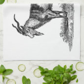 ヴィンテージの国内ヤギのイラストレーション- 1800'sヤギ キッチンタオル (折り畳み)