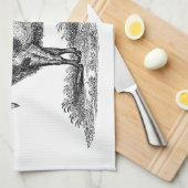 ヴィンテージの国内ヤギのイラストレーション- 1800'sヤギ キッチンタオル (四つ折り)