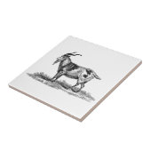 ヴィンテージの国内ヤギのイラストレーション- 1800'sヤギ タイル (側面)