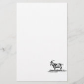 ヴィンテージの国内ヤギのイラストレーション- 1800'sヤギ 便箋 (正面)