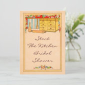 ヴィンテージの在庫台所スパイス箱のブライダルシャワー 招待状 (スタンド正面)