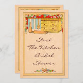 ヴィンテージの在庫台所スパイス箱のブライダルシャワー 招待状 (正面/裏面)