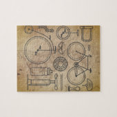 ヴィンテージの地図およびサイクリングの要素アイコン ジグソーパズル (横)