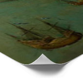 ヴィンテージの地図と旅行に出かけよう(1538) ポスター (角)